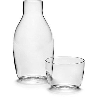 SERAX Karaffe & Glas Set - Glaskaraffe 750ml & Trinkglas 200ml - Serax by Vincent Van Duysen - Wasserkaraffe Glas, Wasserkrug, Wasser Karaffe, Karaffe mit Glas