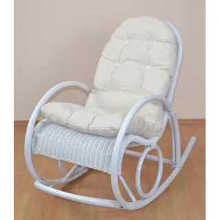 Schaukelstuhl HOME AFFAIRE, weiß, B:60cm H:100cm T:116cm, Rattan, Stühle, Schaukelstuhl