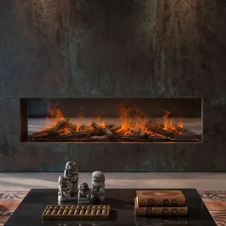 Dimplex Triton Elektrokamin 100 cm mit Opti-myst 3D-Flammeneffekt und Knisterklang - Braun