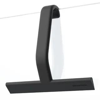 dancemoon JustHang Duschabzieher, einteiliger Softtouch-Silikon-Abzieher Dusche mit integriertem Haken, streifenfreies Abziehen ohne Quietschen, für Duschwand und Fenster, 25 cm, Schwarz