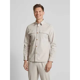 Regular Fit Hemdjacke mit Brustpattentaschen, Offwhite, L