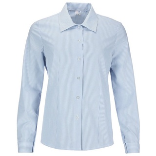 modAS Streifenhemd Damen Bluse mit Streifen - Streifenbluse mit geradem Schnitt blau|weiß 42