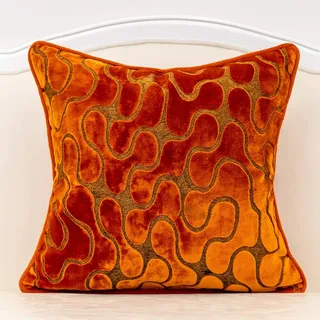 Yangest Quadratischer Kissenbezug, Samt, modern, mit Reißverschluss, für Sofa, Couch, Schlafzimmer, Wohnzimmer, Stuhl, 50,8 x 50,8 cm, Orange