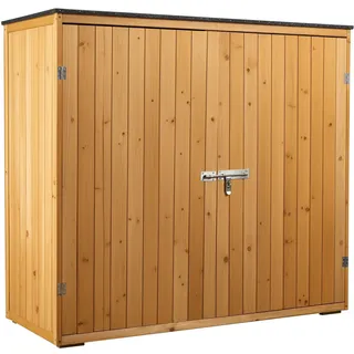 Wiltec Gartenhaus mit Doppeltür 136 x 58 x 127 cm Naturfarbe Holz