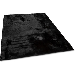 Fellteppich GINO FALCONE "Kuschelteppich Chiara" Teppiche Gr. B/L: 90 cm x 160 cm, 30 mm, 1 St., schwarz Fellteppich Esszimmerteppiche