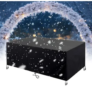 HNKDKJ Abdeckung Gartenmöbel Winterfest 125x70cm Schutzhülle Gartenmöbel Rechteckig überzug Gartenmöbel Abdeckung Gartentisch Schutzhülle für Loungemöbel Tisch und Stühle-Schwarz-125x70x75cm/LxWxH