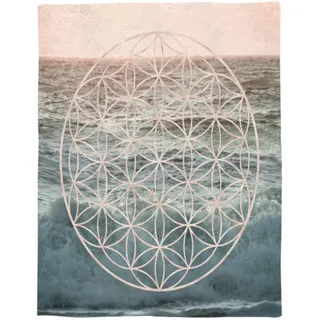 FEJK Blume des Lebens Sea Throw Blanket Warme Decke Flanelldecke Schlafzimmer Dekor Decken für Betten Kind Samtdecke Quilt 40 * 50 Zoll