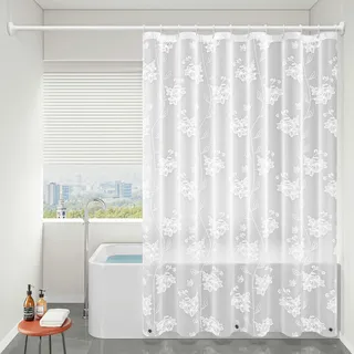 Whoiy Duschvorhang 300 cm Breit, Eva Duschvorhang Transparent Wasserdicht Anti-Schimmel mit Gewicht Unten Duschvorhänge 300x200