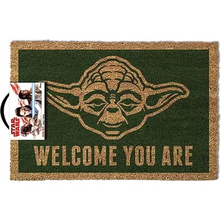 Disney, Star Wars Yoda Fußmatte 40 x 60 cm Rutschfeste Kokosfaser-Fußmatte, Grün - Grün
