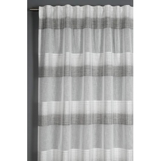 GARDINIA Vorhang mit verdeckten Schlaufen und Gardinenband, Blickdicht, Lichtdurchlässig, Gardine Etamine, Grau, 140 x 245 cm