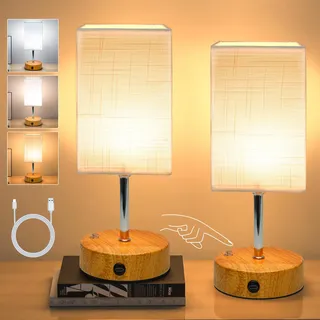 TRUMPETS Kabellos Akku Nachttischlampe Touch Dimmbar 3 Farbtemperaturen Stufenloses Dimmen, nachtlicht dimmbar ohne kabel USB-C 6000mAh für Wohnzimmer, Schlafzimmer und Geschenke(ohne Adapter)