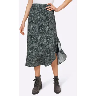 Heine A-Linien-Rock Damen Bedruckt Grün/Khaki 34