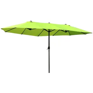 Sonnenschirm Gartenschirm 460 X 270 Cm Oval Mit Handkurbel, Doppelsonnenschirm In Grün Für Terrasse & Garten  on-site