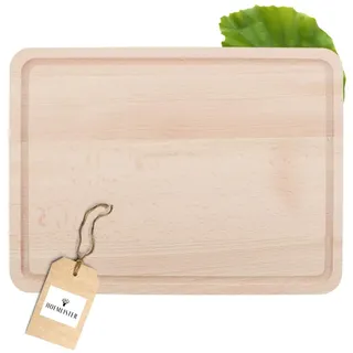 Schneidebrett mit Saftrille aus Holz, 30,5 cm, schont hochwertige Klingen, verrutscht nicht, antibakterielle Eigenschaft, Küchenbrett für scharfe Messer