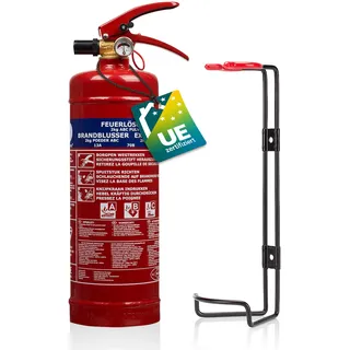 Smartwares Pulverfeuerlöscher – 2 kg – Für ABC-Brände mit gewöhnlichen Brennstoffen, Flüssigkeiten und Gasen – Für den Hausgebrauch, Werkstätten und Fahrzeuge – Mit Aufhängevorrichtung – FEX-15127