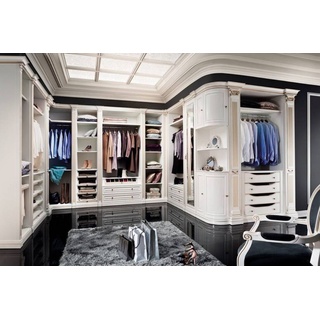 Casa Padrino Kleiderschrank »Luxus Barock Kleiderschrank Weiß / Gold - Offener begehbarer Massivholz Kleiderschrank - Edle Schlafzimmer Schrankwand - Hotel Möbel - Schlafzimmer Möbel - Luxus Qualität«