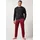 Schlafanzug Bauchfit Homewear T-Shirt lange Dunkelrot XL