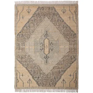KADIMA DESIGN Medaillon Webteppich 200 x 290 cm Beige
