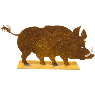 ZGM Deko Wildschwein Fredl Braun Metall