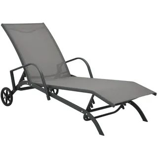 vidaXL Sonnenliegen 2 Stk. mit Tisch Textilene und Stahl