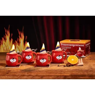 Feuerzangentasse 4er-Set, Rot/Rühmann Schlock - für Feuerzangenbowle