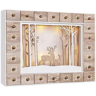 SPIELWERK Adventskalender Holz Selbstbefüllen 24 Türchen