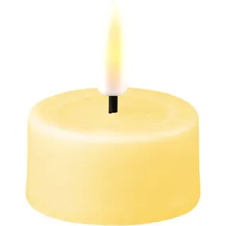 Deluxe Homeart LED Teelicht im 2er Set mit Real Flame, Ø4.1 x H4.5cm, hellgelb