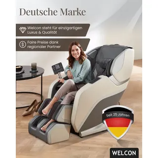 WELCON Massagesessel Massagesessel PRESTIGE III 4D mit Scan Funktion und Heizung grau