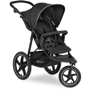 hauck Runner 2 Robuster Dreirad Buggy mit XL Luftrreifen bis 22 kg, Schwarz | Kinderwagen mit Federung, UV-Schutz 50+, XL Netzfenster, Verstellbarer Schiebegriff, Liegefunktion, Abnehmbare Räder