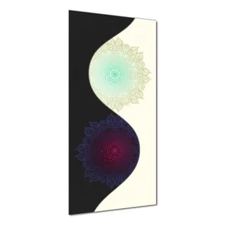 Wallario selbstklebende Duschrückwand 80 x 180 cm mit Motiv Mandalas - Yin Yang - Wandverkleidung mit Hochglanzlaminat in Glasoptik