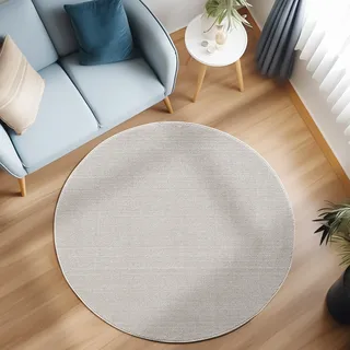 Ayyildiz Loom Webteppich Ø 200 cm Creme