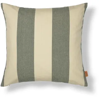 Ferm Living - Strand Outdoor Kissen, 50 x 50 cm, dark lichen / parchment