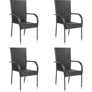 furnicato Gartenstuhl 55,5 x 95 x 53,5 cm braun 4 St.