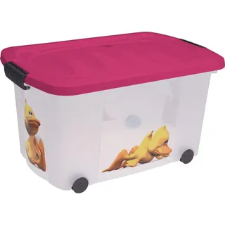 made2trade Aufbewahrungsbox Spielzeugkiste mit Rollen, 45 Liter Volumen rosa