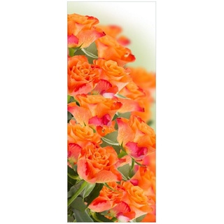 Wallario Memoboard Orangene Rosenblüten im Strauß 32 cm x 80 cm
