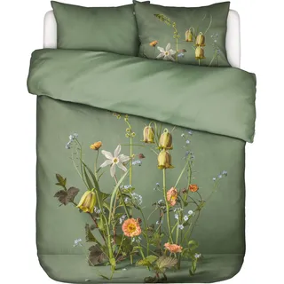 Ficaria Bettwäsche 240 x 220 cm grün mit 2 Kissenbezügen 60 x 70 cm Klappenende