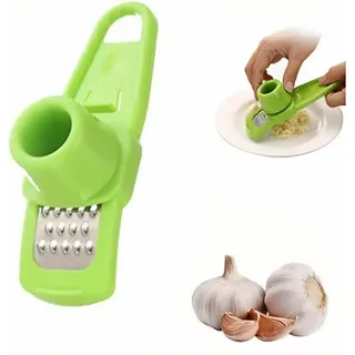 Knoblauchpresse Edelstahl Multifunktional Knoblauchpresse Knoblauchwippe aus rostfreiem Edelstahl Spülmaschinenfest Garlic Press Küchenhelfer Perfekt für Knoblauch (Grün)