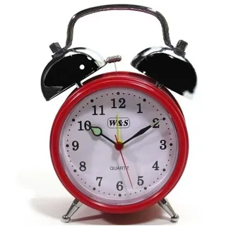 W&S 200200 WECKER GLOCKENWECKER UHR ROT-WEIß ANALOG ALARM