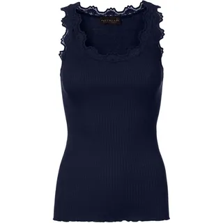 ROSEMUNDE Seidentop Babette mit Spitzenbesatz M Navy - M