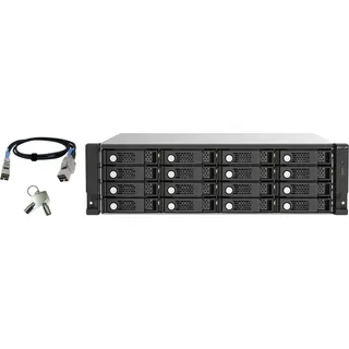 QNAP TL-R1620Sep-RP, HDD-Gehäuse, 2.5/3.5, SAS-3, Serial ATA III, 12 Gbit/s, Hot-Swap, Schwarz, Grau