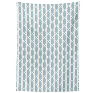 Abakuhaus Tischdecke Farbfest Waschbar Für den Außen Bereich geeignet Klare Farben, Retro Vintage 60er Runde Kette blau 140 cm x 200 cm
