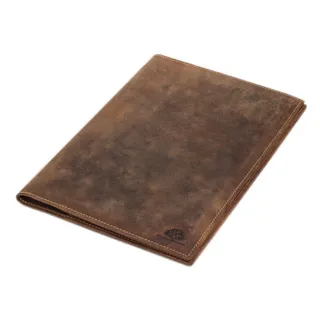 Greenburry Vintage Buchhülle Leder Buchumschlag Lederhülle A5 Ledereinband Notizbuch braun - 24,5x17x1cm