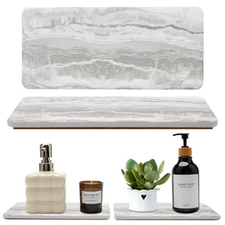 Wasserabsorbierende Stein-Trockentabletts für Küchentheke, Marmor, Badezimmer, Waschbecken, Zubehör, Kieselstein, Seifenschale, Halter, Küchentablett für Badezimmer, Waschtisch, schnell und sofort