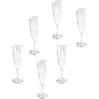 Generisch Camping Sektglas - Campagnerglas - Kunststoff Glas - 200ml - 6er SET 6 Stück