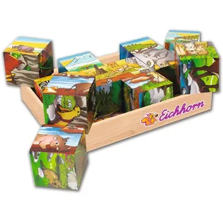 Eichhorn Puzzle 12 Teile Kinder Würfel Puzzle Holz Tiermotive 100005480, 12 Puzzleteile