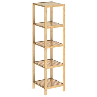 Casaria Badregal, Standregal Bambus • höhenverstellbare Regalböden • Vielseitig einsetzbar • stabile Konstruktion • Holz mit Klarlack lackiert • sehr pflegeleicht 33 cm x 140 cm x 33 cm