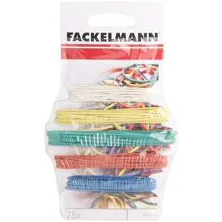 Fackelmann Gummiringe TECNO, Gummibänder, Haushaltsbänder, in 3 Größen (Farben: Rot, Gelb, Grün, Blau, Weiß), Menge: 75 Stück