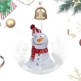 Teksome Große Weihnachtskugeln für den Außenbereich,Verzierte durchsichtige aufblasbare Kugelornamente | 55 cm/21,6 Zoll riesige aufblasbare Ornamente, große Weihnachtskugeln für die Feiertags