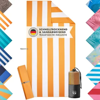 Blumtal Handtuch 90 x 180 cm Gelb/Weiß gestreift