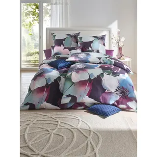 Heine Bettwäsche in schwarz-bordeaux-bedruckt | Gr.: 155 x 220 + 80 x 80 cm